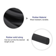 Solid Rubber Cord 10ft 6mm(1/4″) Dia Matte Black Rubber Cord