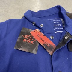 BSX Welding Jacket 9oz Royal Blue Black Stallion Flame Resistant Cotton Large
