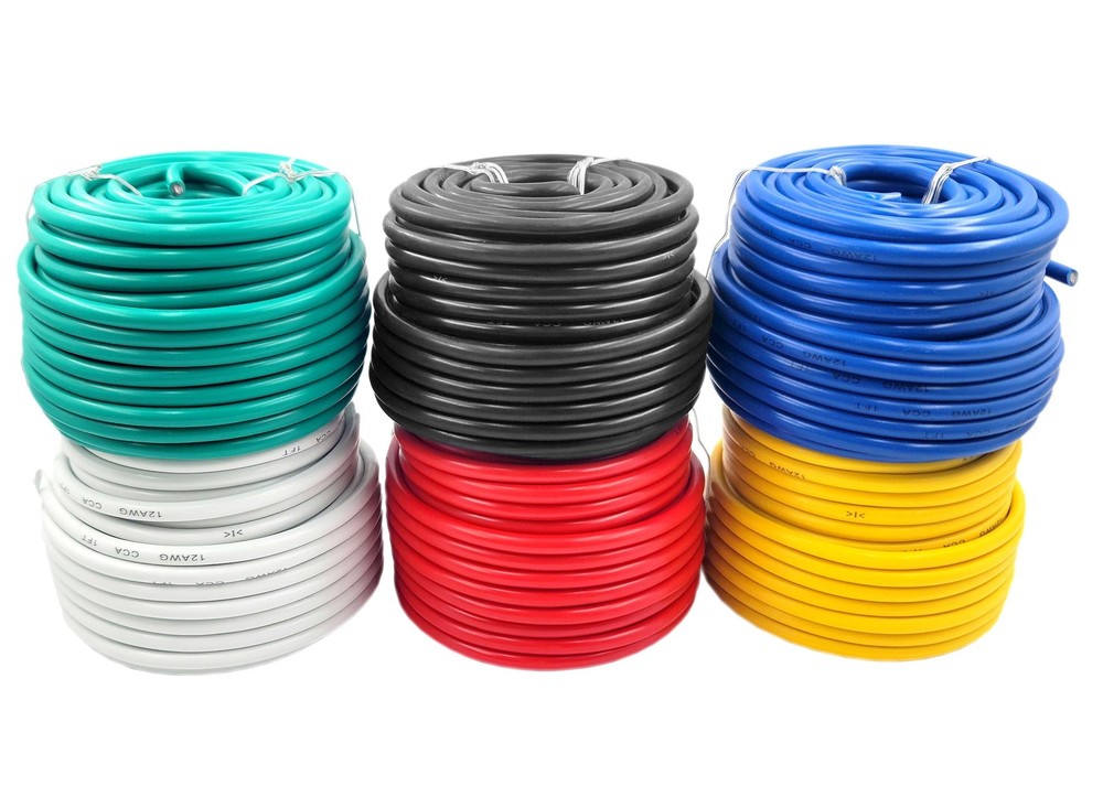 12 Gauge AWG Primary Wire 300 feet 50 ft per Color Red Black Blue Yellow Gree…
