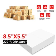 Half Sheet 220 Shipping Labels 8.5×5.5 Rounded Corner Self Adhesive 2 Per Sheet