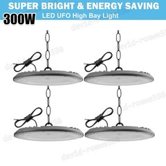 4Pack LED 300W UFO High Bay Lights Warehouse Factory Shop GYM Lamp Super Bright