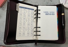 1990s Vintage “Time Planner” w/ Faux Burgundy Leather Ring Binder + New Pages