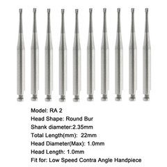 WAVE Dental Carbide Latch Burs Long Round Ball RA SURG Bur Contra Angle 22/26mm
