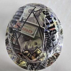 full brim hard hat custom hydro dipped IN BLUE COLLAR DIRTY HANDS CLEAN MONEY