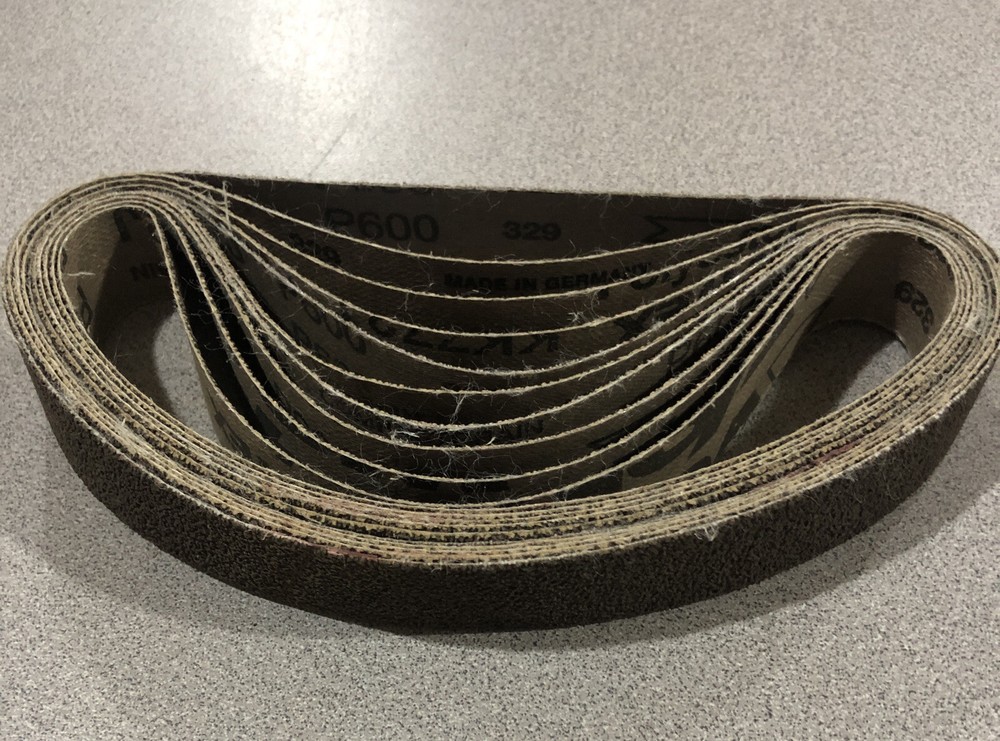 VSM SANDING BELT 1” x 18” P600 ~ LOT OF 10 (feels like 60 grit to me)