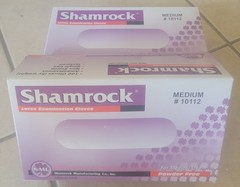 2-Pk Shamrock Latex Powder Free Exam Gloves 100 Count each Size Medium #10112