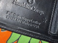VTG Franklin Covey Black Compact Full Grain Nappa Genuine Leather 6 ring USA