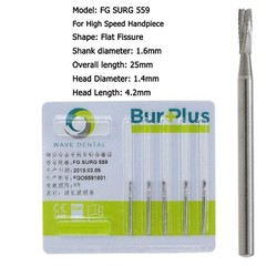 Wave Dental Surgical Carbide Burs Round 557 557L 702 4 6 Long High Speed FG 25mm