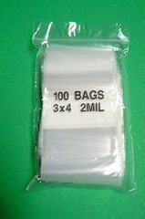 100 3×4 White Block Bags 2mil Reclosable Poly Writeable 3″ x 4″ Squeeze Top Lock