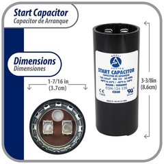 Appli Parts motor start capacitor 124-149 Mfd (microfarads) uF 330 VAC universal