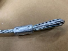1/4″ x 100ft long wire rope, Galvanized finish, breaking load 7000lbs,7×19 cable