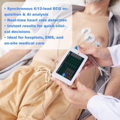 NEW 6/12-lead Electrocardiograph ECG EKG Machine + Glasgow ECG Interpretation