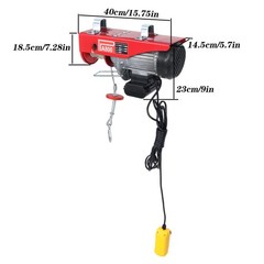 Mini Electric Hoist 1760lbs 14ft/4.2m Crane Winch Wired Remote Control 1350W