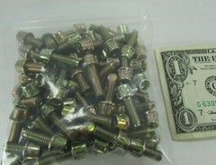 0.95 LB M6 x 1.0 Splined Hollow Head Security Screws Assorted Lengths 12MM 20MM