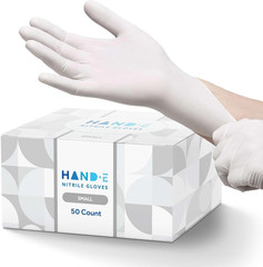 White Nitrile Disposable Gloves – Latex Free Food Prep, Salon, Hair Dye, Kitc…