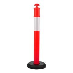 Uimoso Set of 9 Traffic Delineator Posts with Fillable Bases, 48 Inches Tall