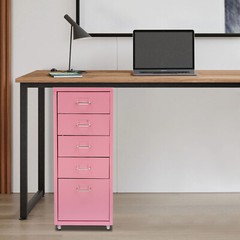 Metal File Storage Cabinet, 5 Drawer Under Desk Filing Cabinets with Wheels