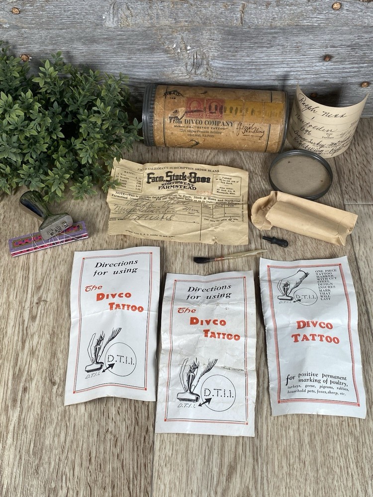 Poultry Livestock Divco Tattoo Outfit Kit C96 Specially Made, 1929 Newfolden, Mn