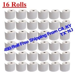 16 Rolls 450/Roll 4×6 Direct Thermal Shipping Labels – Zebra Eltron LP2844 ZP450