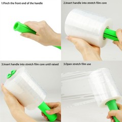 Mini Clear Stretch Wrap Film Moving 80 Gauge 5 Inch x 1000ft 4 PCS
