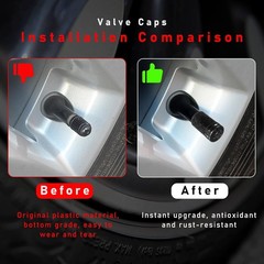 Carbon Fiber Tire Valve Stem Caps, 4-Piece Set for Car Motorcycle Bike Wheel Rim