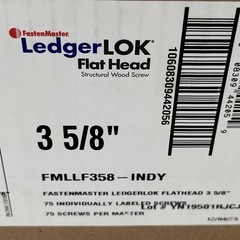 NEW!! 75 Pack FastenMaster 3-5/8 inch LedgerLOK Flat Head Ledger Board Screws