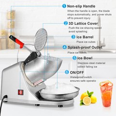 300W Electric Snow Cone Crusher Maker Machine 143lbs Commercial Ice Shaver