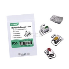 AZDENT Dental Orthodontic Buccal Tube 2nd Molar Roth 022 Bondable Non-Conv Kit
