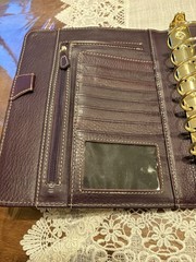 Franklin covey Vintage Aurora Full Grain Italian Leather Classic Purple Plumeria