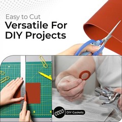 Red Silicone Sheet 1/16 x 9 x 12 Inch 60A Rubber Mat Made in USA Gasket Material