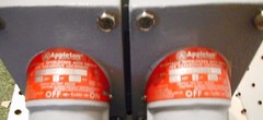 APPLETON ENR22201 RECEPTICAL INTERLOCKED WITH SWITCH FOR HAZARDOUS LOCATIONS