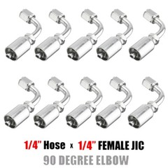 NEW 10 PCS 13943 4-4 PK STYLE HYDRAULIC HOSE FITTINGS 1/4″ FJIC 90 Degree