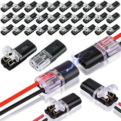 100pcs Double-Wire Plug-in Connector, Cable Clamp with Locking Buckle, AWG 18-22