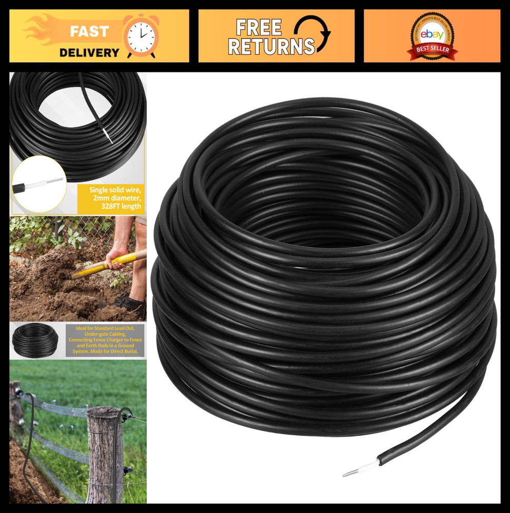 Electric Fence Wire 12 Gauge Double Insulated Underground Cable 328 Ft on Reel