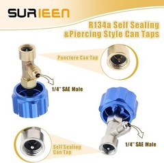 Refrigerant Can Tap R134A Self‑Sealing & Puncture Valve + Tank Adapter Kit Bl