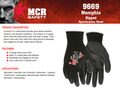 (12 Pairs) MCR Safety Polyurethane Coated Nylon Work Gloves, 13 Gauge Shell