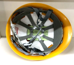 Japanese kanji yellow helmet ANZENDAIICHI 3cm Safety first made in Japan