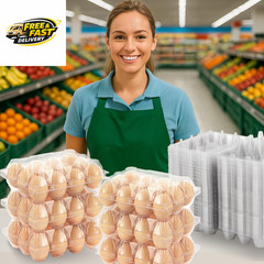 100 Packs Egg Cartons Cheap Bulk，Plastic for 12 Eggs, Clear Egg Cartons 3 * 4 ，