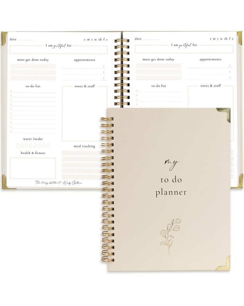 Beautiful To Do List Notebook – Aesthetic 6.4 inches X 8.5 inches, Beige