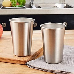 4Pack 6oz Small Stainless Steel Cups, BPA Free Healthy Pint Drinking Cups Metal