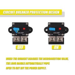 150A Resettable Circuit Breaker – 150 Amp Self Recovery for Car Audio & Amps Pr