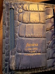 Filofax Pocket Classic Croc Organiser Planner Diary Indigo Leather w 2026 Refill