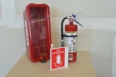 🎯 NEW 5LB RED FIRE EXTINGUISHER CABINET AND 5LB ABC FIRE EXTINGUISHER COMBO