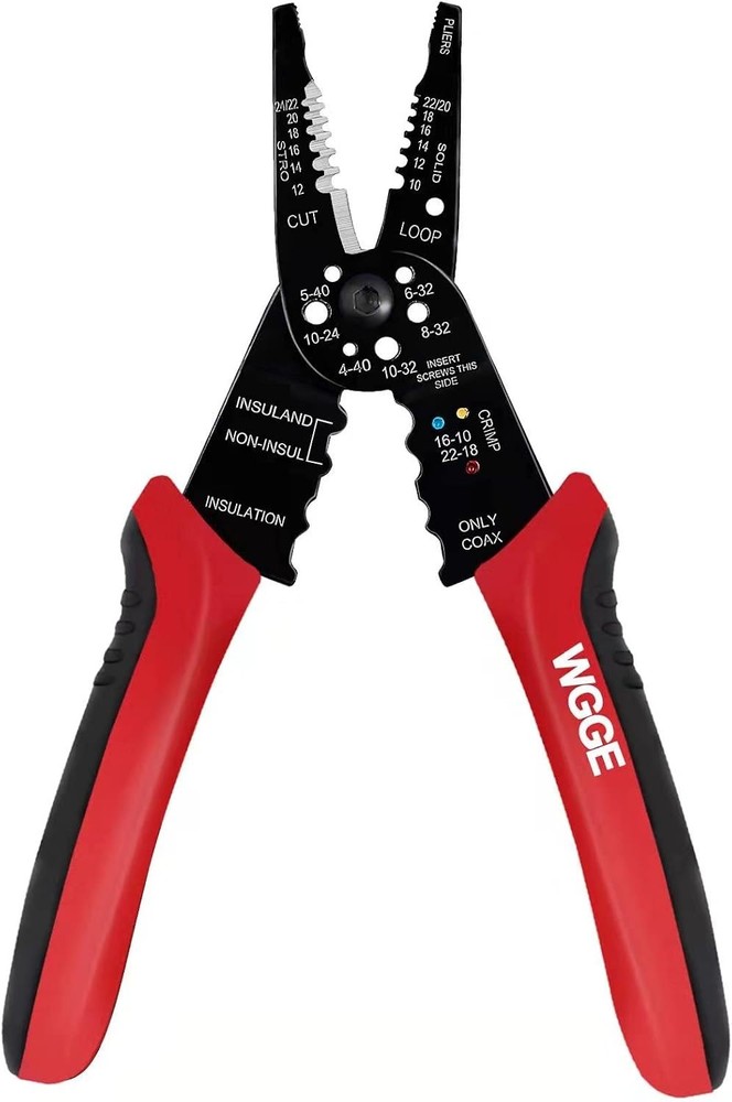 WGGE WG-015 Professional 8-inch Wire Stripper/wire crimping tool, Wire Cutter, W