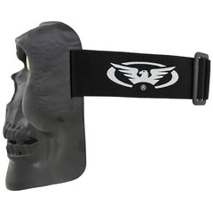 Global Vision Skull Mask Motorcycle Riding Goggles Full Face w/ Red Mirror Lens