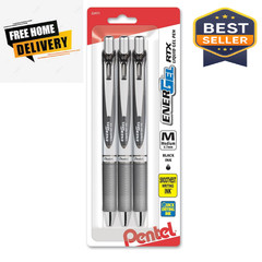 Pentel EnerGel RTX Liquid Gel Ink Pens, (0.7mm), Medium Line, Black Ink, Pack of