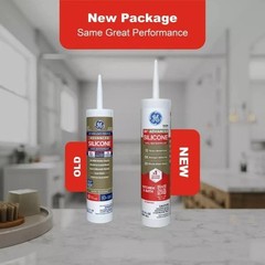 GE Advanced Silicone Caulk for Kitchen & Bathroom, White, 10 fl oz Cartridge, 1
