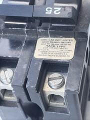 FPE Federal Pacific NA225 25 Amp 2 Pole NA225 2PNA25 Stab Lok Breaker Thick NA
