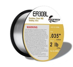 ER308L Stainless Steel MIG Welding Wire .035-Diameter, 2 Pounds Spool, Silver, P