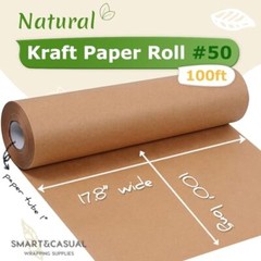 Brown Wrapping Paper Craft Paper Kraft Paper Roll 17.8X 1200(100) Gift Wrap